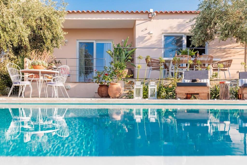 Skopelos Blue Heaven Pool Villa In Olive Grove エクステリア 写真